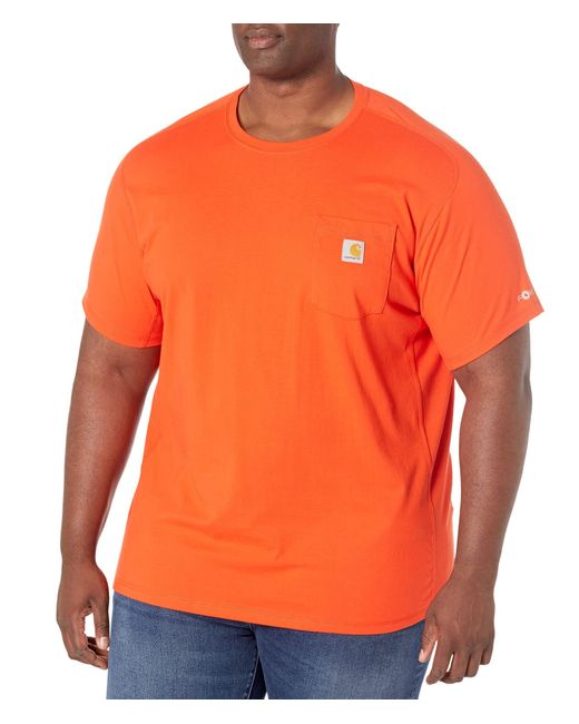 Carhartt Orange Force Relaxed Fit Midweight Short Sleeve Pocket Tee for men