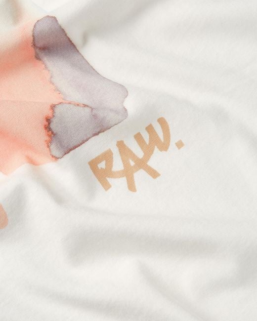Abstract Water Color Print R T Wmn T-Shirt di G-Star RAW in White