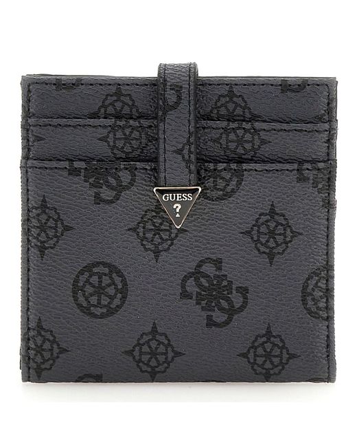 Laurel SLG Tab Card Case Charcoal Logo di Guess in Gray
