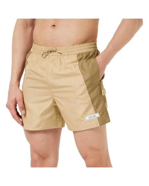 Pantaloncino da Bagno Uomo Medium Drawstring Lungo di Calvin Klein in Natural da Uomo