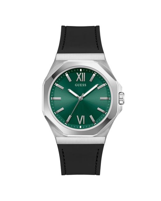 Orologio Analogico al Quarzo Uomo con Cinturino in Silicone GW0850G1 di Guess in Green da Uomo