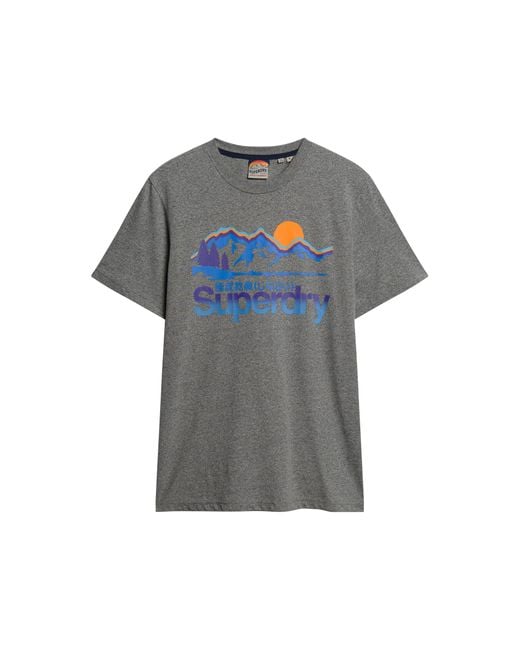 Superdry Core Logo Great Outdoors T-Shirt Asphaltgrau Gesprenkelt L in Blue für Herren