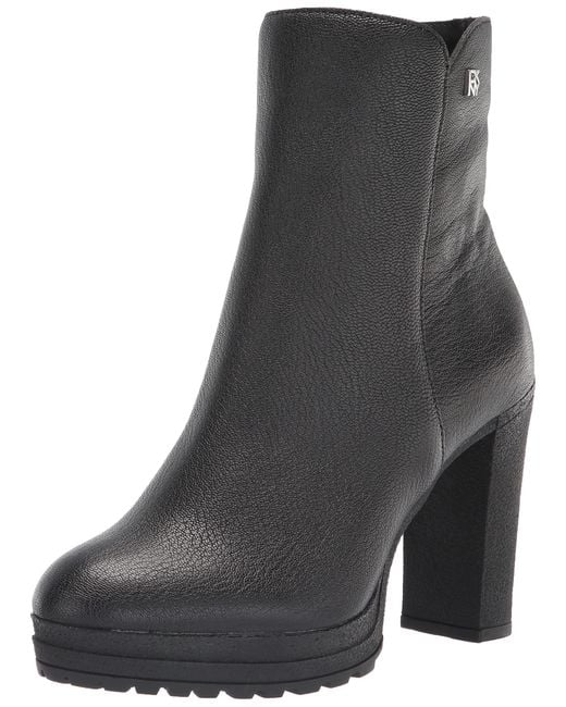 DKNY High Heel Ankle Boot Fashion in Black (Gray) Lyst