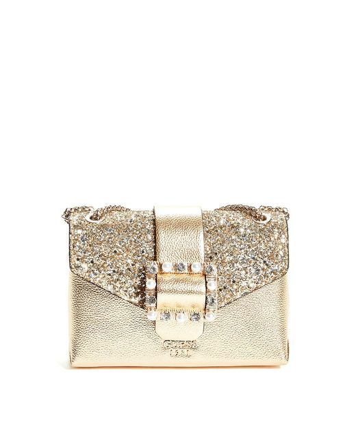 Guess Natural Crossbody Shoulder Bag Summer Night City Mini Gold B19gu19