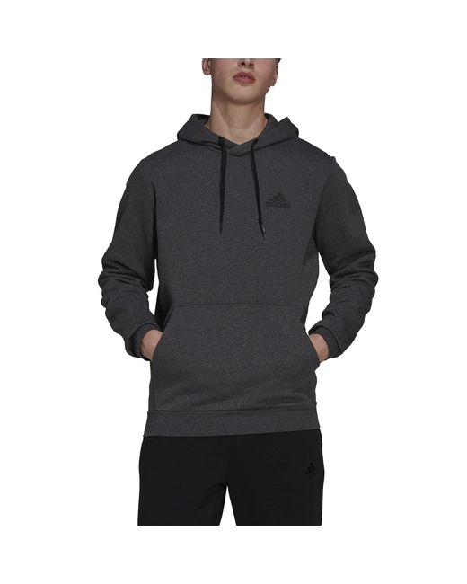 Adidas Black Essentials Fleece Hoodie for men