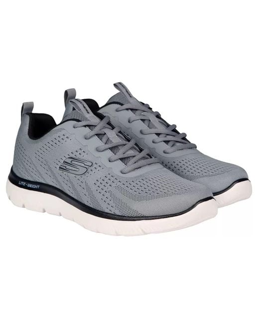 Skechers Gray Summit Trainers In Black And Grey Lightweight Machine Washable Comfortable Lace-up Sporty Look for men