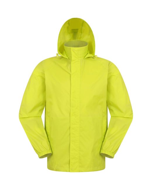 Mountain Warehouse Yellow Pakka Mens Waterproof Packable Jacket - Isodry, Lightweight & Breathable Raincoat With Taped Seams & Packaway for men