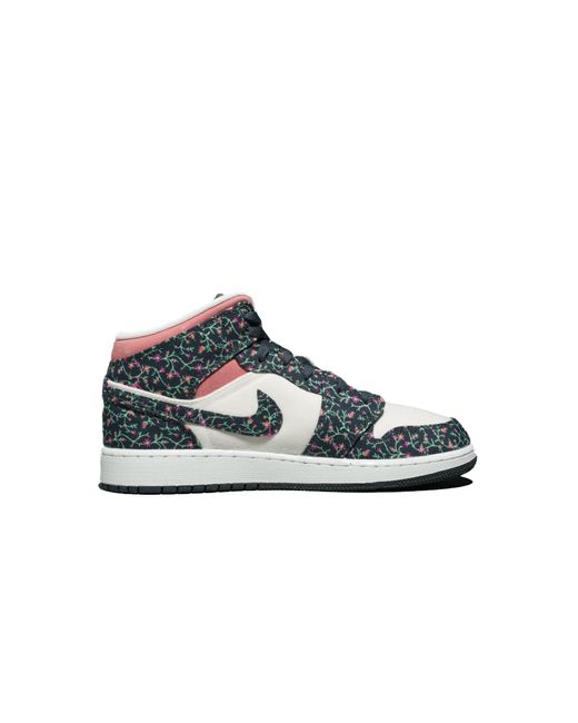 Nike Air Jordan 1 Mid Se Gs "floral Canvas" Style Code: Fj3451-001 in het Black