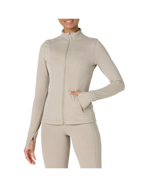 Amazon Essentials Gray Active Formflex Buttery Soft Slim Fit Full Zip Jacket