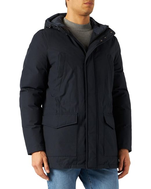 Geox Respira M Avery Gevoerde Anorak Voor Met Niet-afneembare Capuchon in het Blue voor heren