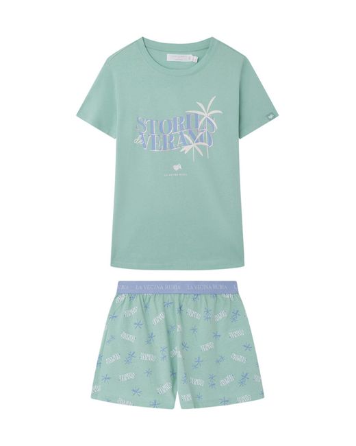 Pijama Corto 100% algodón Verde La Vecina Rubia Juego Women'secret de color Green