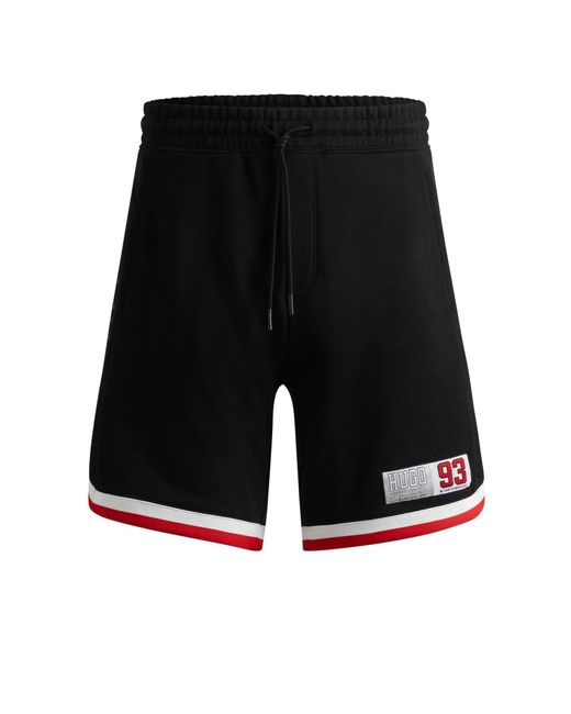 HUGO Bermudas Shorts aus Baumwoll-Terry in Black für Herren