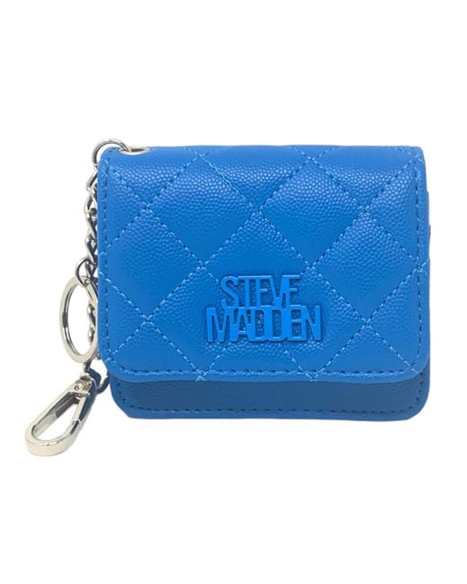 Steve Madden Blue Bwren Flap Wallet With Keyring