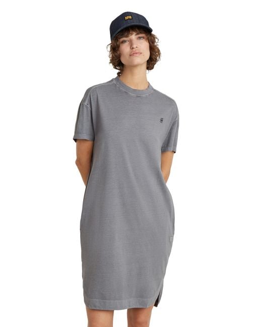 G-Star RAW Gray Overdyed Loose T-Shirt Kleid