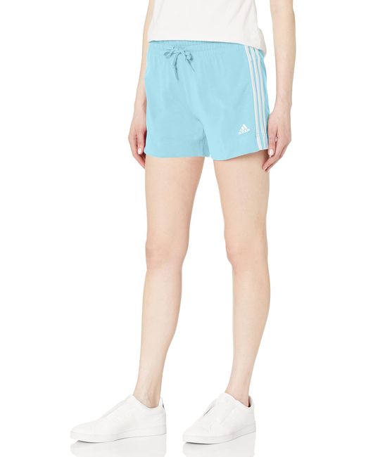 Adidas Blue Essentials Slim 3-stripes Shorts