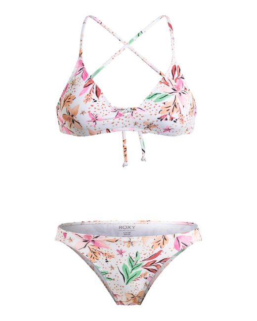 Roxy Pink Athletic Two-piece Bikini Set For