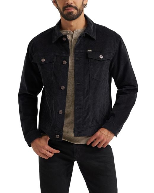 Wrangler Black Corduroy Trucker Jacket for men