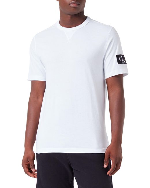 Calvin Klein T-Shirt mit Abzeichen S/S Strickoberteile in White für Herren