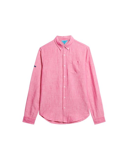 Superdry Pink Long Sleeve Shirt T for men