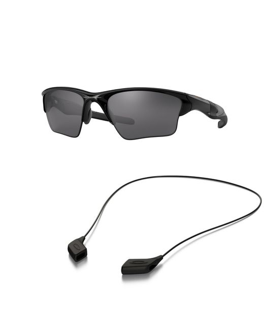 Oakley Metallic Sunglasses Bundle: Oo 9154 915401 Half Jacket 2.0 Xl Polished Bl Accessory Shiny Black Leash Kit