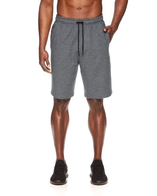 Reebok Gray Active Stretch 10" Inseam Training Knit Shorts for men