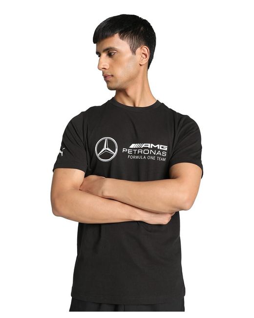 PUMA Black Standard Mercedes-amg Petronas Essentials Logo Tee for men