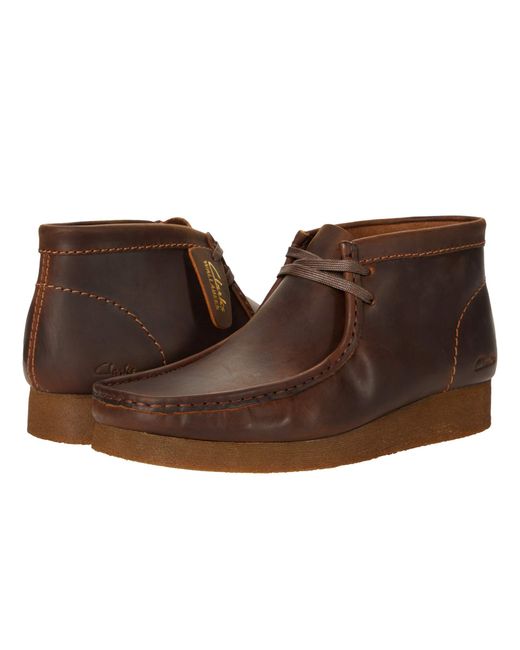 brown leather clarks wallabees