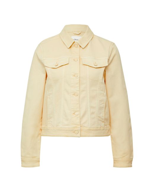 S.oliver Natural Elastische Jeansjacke mit seitlichen Eingrifftaschen helles zitrone 40