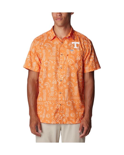 Columbia Orange Clg Super Slack Tide Shirt for men