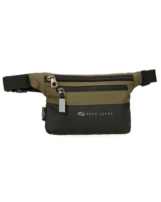 Pepe Jeans Black Jarvis Waist Bag Flat Green 25x15x2.5cm Faux Leather And Polyester L By Joumma Bags for men