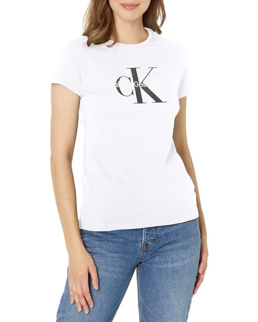 Calvin Klein White Logo Short Sleeve Tee T-Shirt