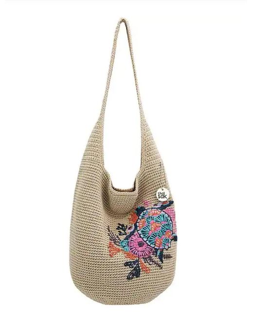 The Sak White Resak Hobo Bag In Recycled Hand-crochet