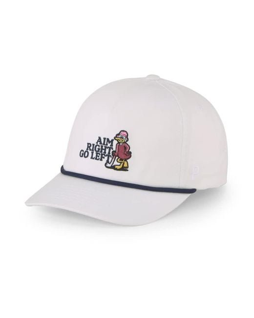 PUMA White Golf Duck Hook Rope Cap Hat for men