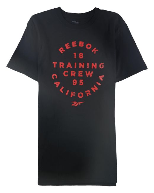 Reebok Black S Training Crew California Graphic T-shirt for men