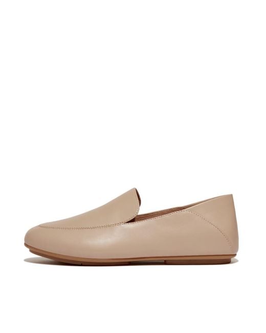 Fitflop Natural Allegro Crush-back Leather Loafers Flat