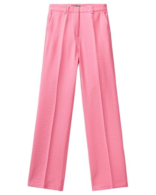 Pantalone 4YFWDF05R di Benetton in Rosa Lyst