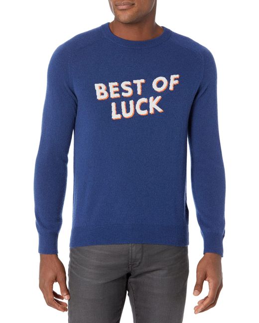 Guess Blue Peregrine Cashmere Slogan Sweater for men
