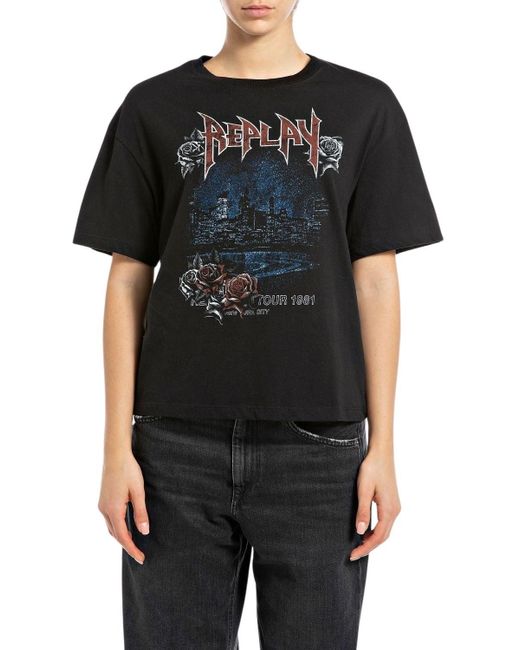 W3089d T-Shirt Replay en coloris Black