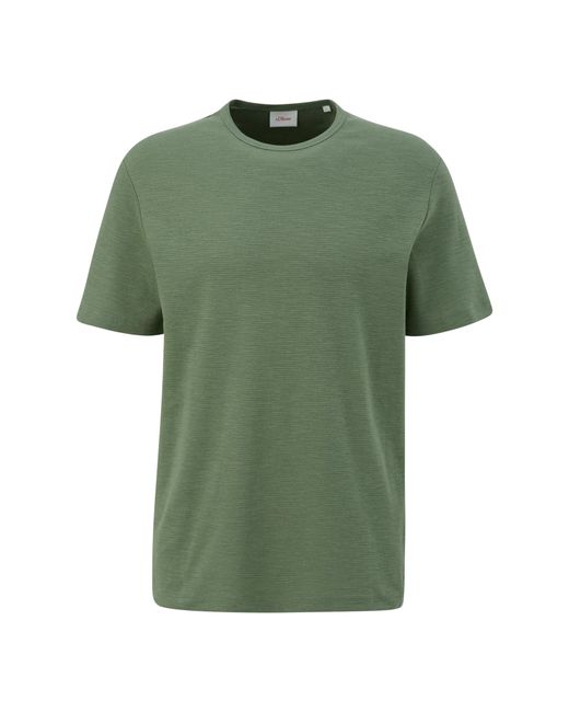 S.oliver 2143969 T-Shirt mit Flammgarnstruktur in Green für Herren