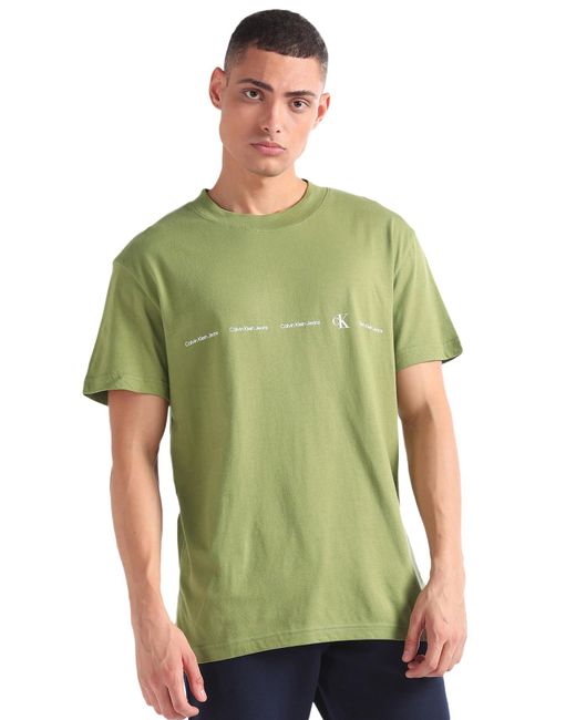 T-Shirt Calvin Klein pour homme en coloris Green
