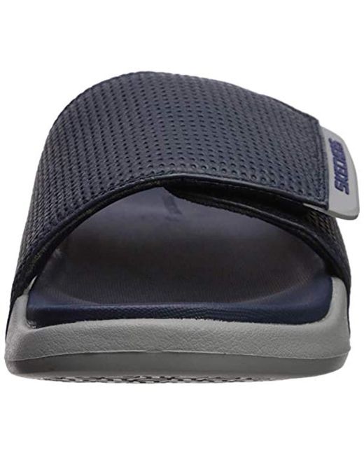 skechers sandals mens blue