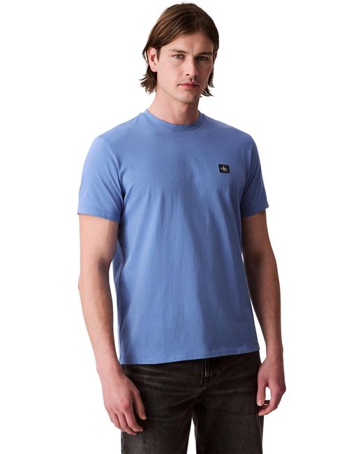 Calvin Klein T-Shirt Kurzarm Badge Jersey Classic Tee aus Baumwolle in Blue für Herren