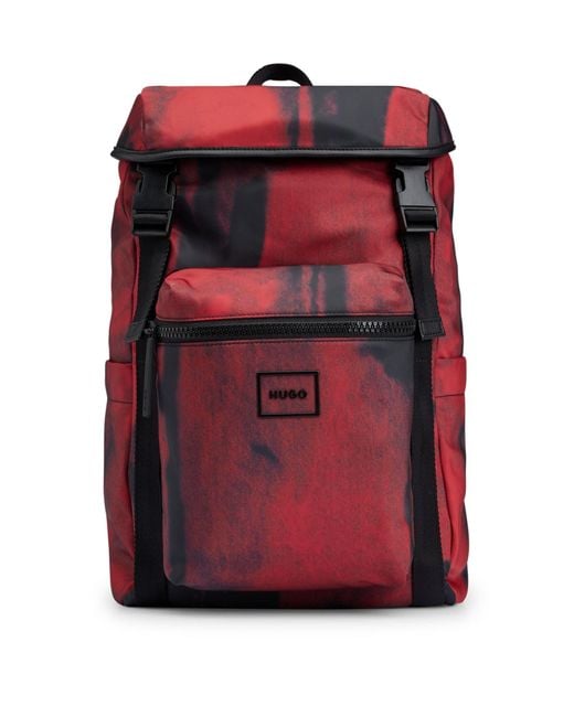HUGO Red Backpack With Seasonal Pattern for men