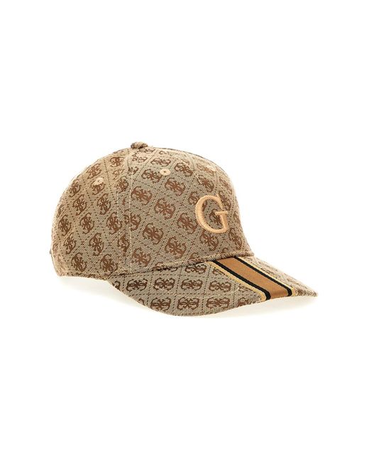 Guess White Hat, Beige/ Brown Am9497pol01, One Size