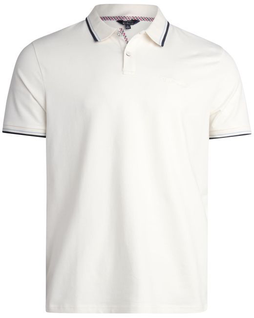 Ben Sherman Poloshirt – Regular Fit 2-Knopf-Kurzarmshirt – lässiges Stretch-Poloshirt für in White für Herren