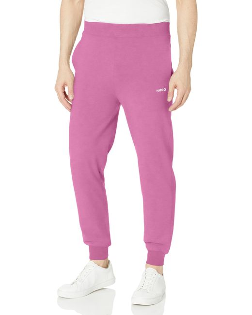HUGO Pink Hit Logo Cuffed Lounge Pants