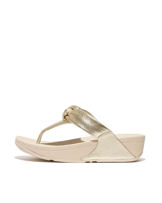 Fitflop Natural S Lulu Padded Knot Toe Post Sandals