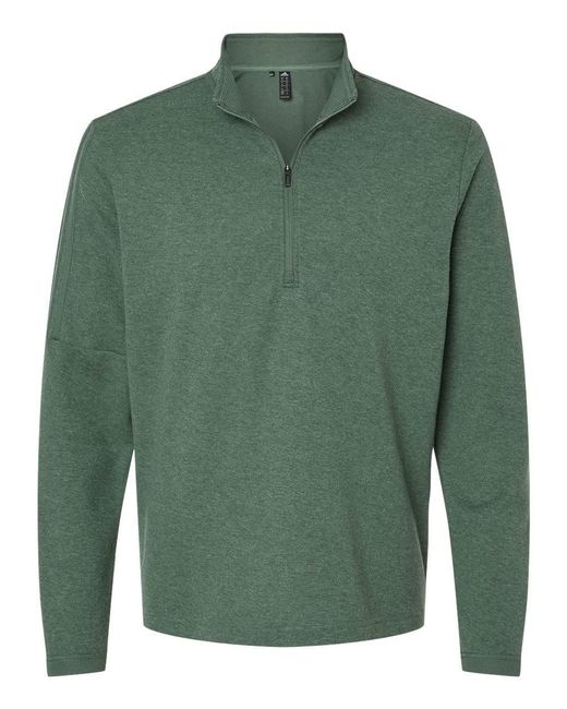 Adidas Green S 3-stripes Quarter-zip Sweater for men