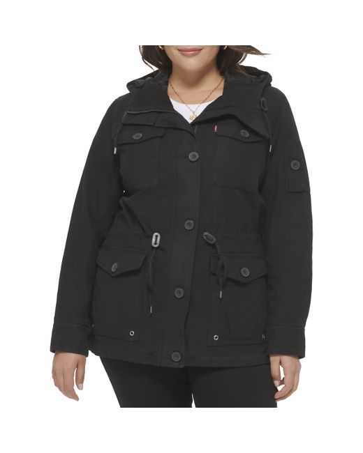 Levi's Plus Size Cotton Four Pocket Hooded Field Jacket Lightweight in  Black | Lyst UK