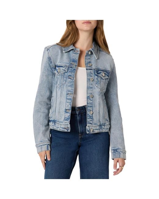 Amazon Essentials Blue Regular-Fit Trucker-Jacke Denim Mit Geringem Stretchanteil Knopfleiste Vorderseite